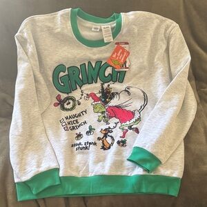NWT - Grinch Sweatshirt - Gray and Green